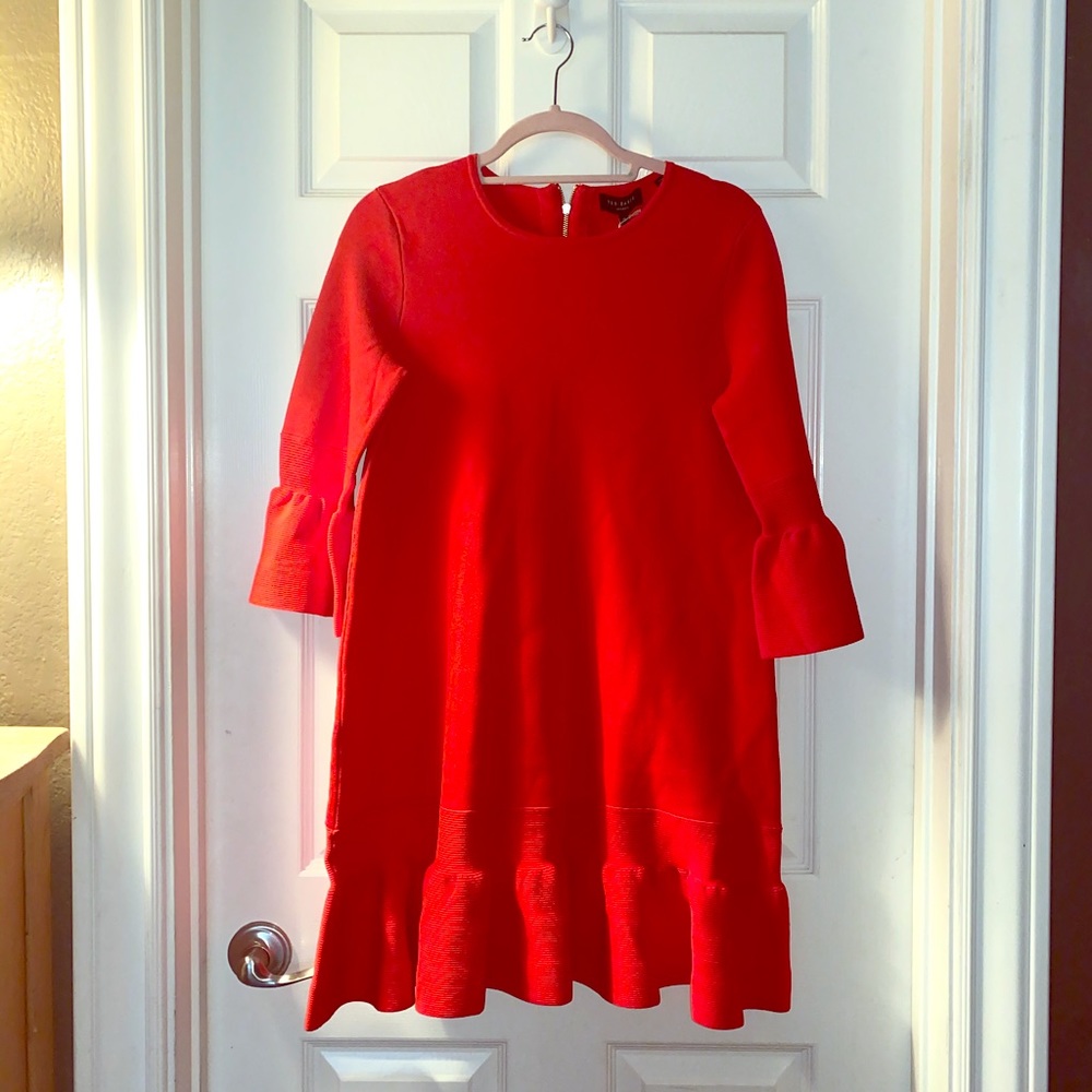 Ted Baker Peplum Sleeve Knitted Dress